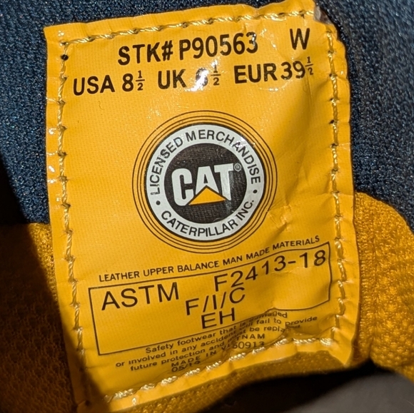 Caterpillar CAT Women's Jace Steel Toe ASTM‎ F2413-18 Work Boots Size 8.5 - Picture 8 of 9